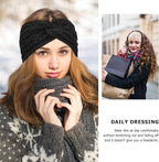 DRESHOW Knit Crochet Headband for Women Ear Warmer Soft Turban Stretch Warmer Headbands Winter Fashion Head Wrap