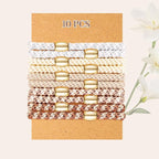 Hair Ties No Damage - 10PCS Ponytail Holders - Elastic Hair Ties for Thick Hair - Braided Hair Bands for Women Girls's Hair - Milk apricot color