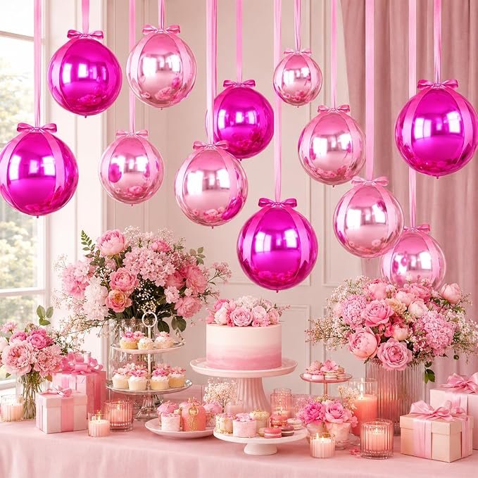 Hot Pink and Rose Round Foil Balloons - Image 6
