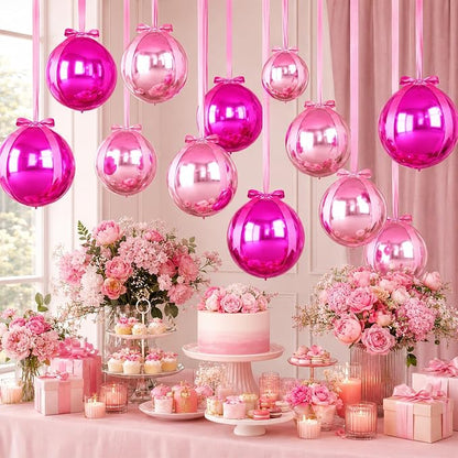 Hot Pink and Rose Round Foil Balloons - Image 6