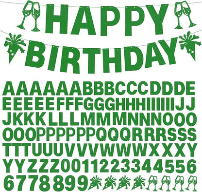 129Pcs DIY Custom Letter Banner Glitter Customizable Banner Kit DIY Happy by MFLUEEWR