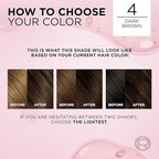L'Oreal Paris Excellence Crème Permanent Hair Dye, Triple Care Hair Color with Pro-Keratine Complex for 100% Gray Hair Coverage, 4 Dark Brown, 1 Kit (Pack of 2)