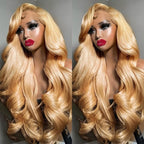 34 Inch Honey Blonde Wig Human Hair 13x6 Straight Honey Blonde HD Lace Front Human Hair Wig 180% Density Colored Wigs Human Hair 27# Glueless Lace Frontal Wigs