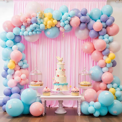 Asee'm Pink Backdrop Curtains Drapes - Image 5