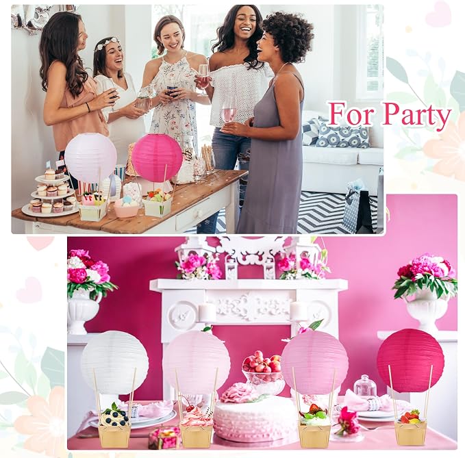 24 Set Hot Air Balloon Table Centerpieces Baby Shower Party Decoration Paper - Image 6