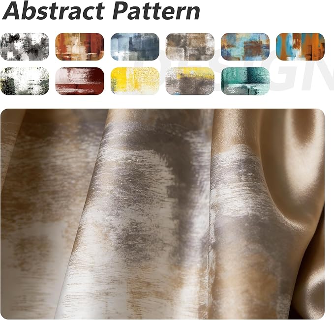 Asuexpect Abstract Curtains for Living Room 2 Panels Abstract Rust Curtain Room - Image 9