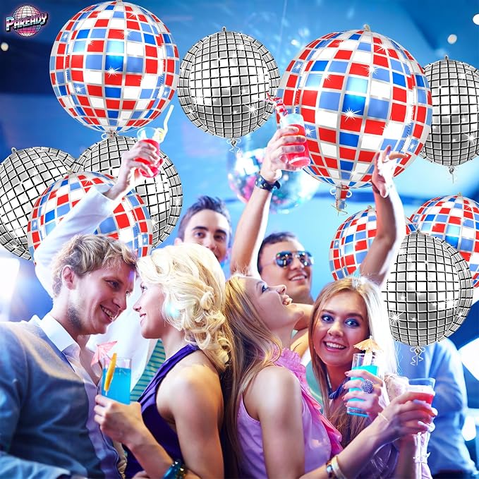 6pcs 22 Inch Colorful Disco Ball Balloons - Image 4