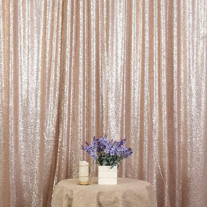 Poise3EHome Champagne Sequin Backdrop, 10Ft x 10Ft Glitter Photography by Poise3EHome