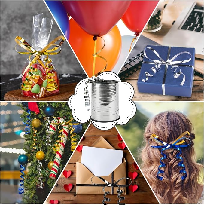 500 Yards Curling Ribbon，Bright Silver Balloon String Ribbon，for Gift - Image 5