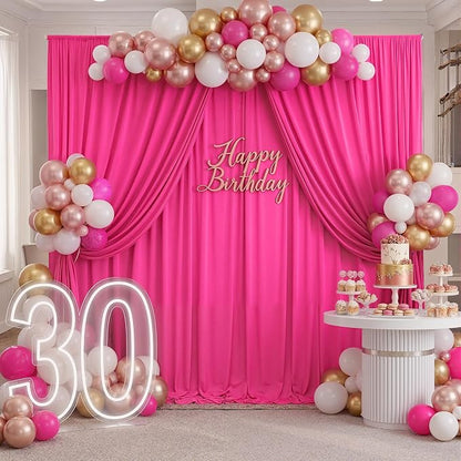 30ftx10ft Wrinkle Free Fuchsia Backdrop Curtains - Image 6