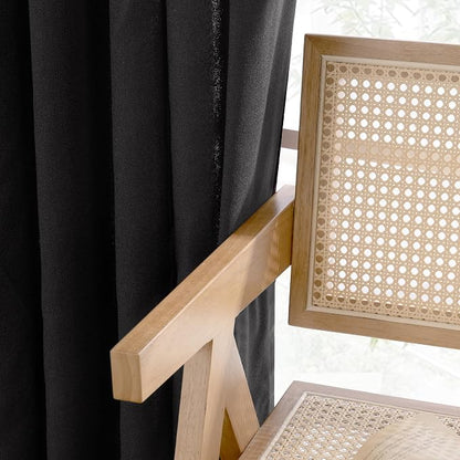 YoungsTex Black Linen Curtains 80 Inch Length - Image 6