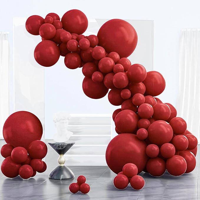 PartyWoo Burgundy Balloons 85 pcs Different Sizes of 18 12 10 5 Inch Dark by PartyWoo