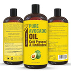 NEW Cold Pressed Avocado Oil For Hair, Skin, & Face - Big 32oz - Premium Grade & Hexane Free, 100% Pure, GMO Free, & Non-Greasy Carrier Oil for Natural Hair and Skincare - Great with Essential Oils
