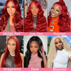 Reddish Brown Lace Front Wig 13X6 Body Wave Lace Front Wigs Human Hair Pre Plucked with Baby Hair 33# Colored Red Wig 180% Density for Women 26Inch