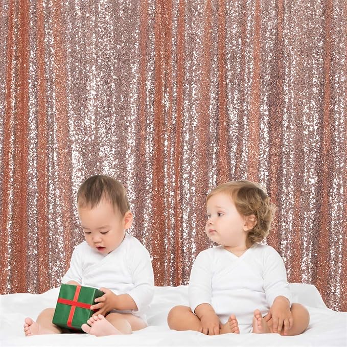 Eternal Beauty Rose Gold 3mm Sequin Backdrop 8x8 Ft - Image 6