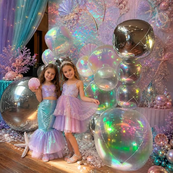 HILAVO 12PCS Iridescent Round Foil Balloons - Image 4