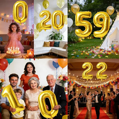40 Inch Number 59 Balloons for 59th Birthday Party Decorations, 0-100 Gold - Image 7