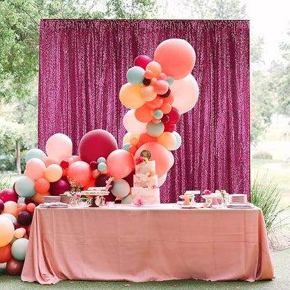 Sugargirl Fuchsia Sequin Backdrop Curtain 6 Panels 2FTx8FT Glitter Fuchsia - Image 3
