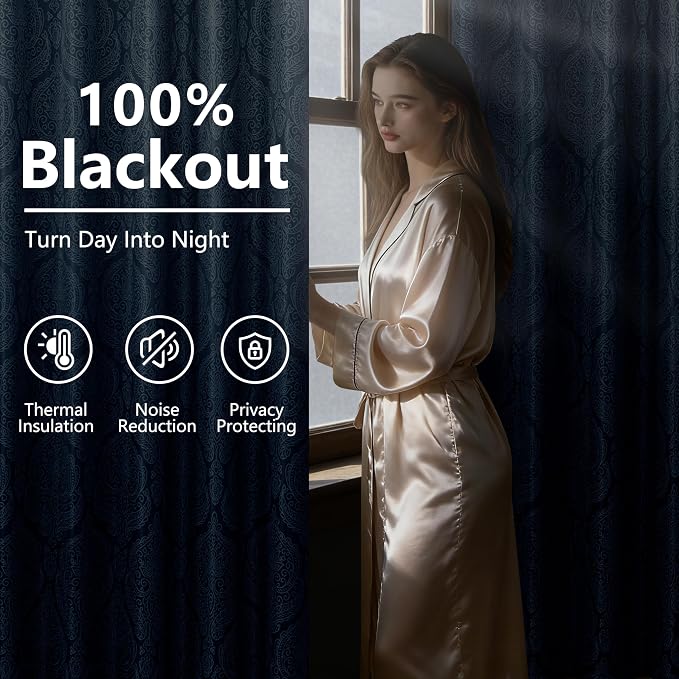 DWCN 100% Blackout Curtains for Bedroom 63 Inch Long - Image 8