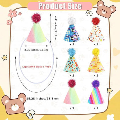 CANREVEL Mini Party Hats for Stuffed Animals Headwear, Birthday Hats - Image 2