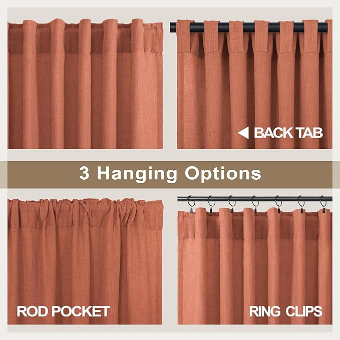Pitalk 63 Inch Curtains for Living Room Dining Room Linen Sheer Colorful Hippie - Image 5