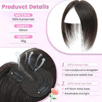 YAMI Hair Toppers for Women Fluffy Human Hair Topper 10inch Handmade Swiss Base Hairpieces 360° Cover Hairloss (Dark Brown)