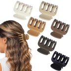 6 Pcs Hair Clips Small Claw Clips for Thin Hair Medium Matte Non-slip Hair Accessories for Women and Girls (Coffee)