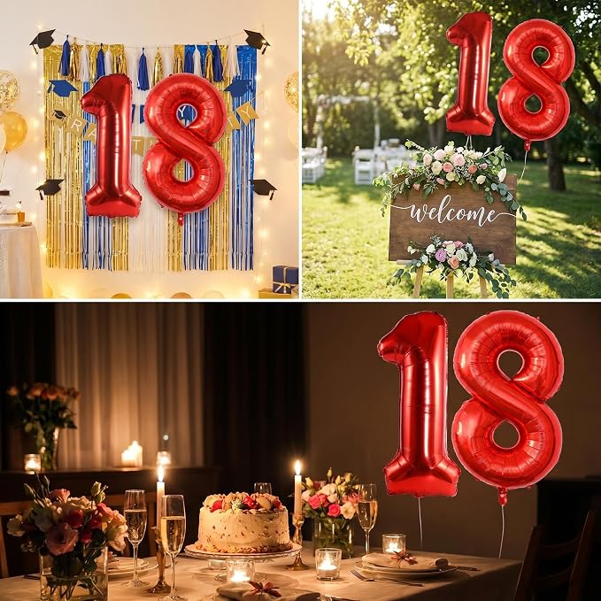 YPSelected 32 Inch Large Foil Helium Number Balloon Birthday Wedding Party 0-9 - Image 3