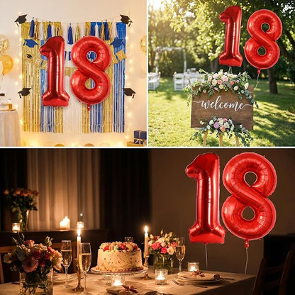 YPSelected 32 Inch Large Foil Helium Number Balloon Birthday Wedding Party 0-9 - Image 3