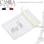 Camila Paris CP2925 French Hair Clip for Women, Small Set of 2 White Gold Girls Hair Claw Clips Jaw. Fashion Durable Styling Hair Accessories for Women, Strong Hold No Slip Grip, Made in France