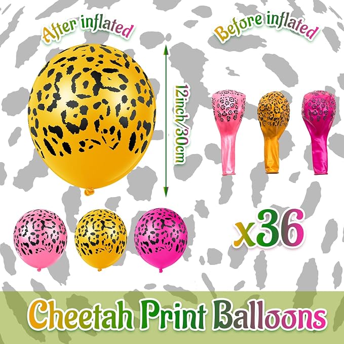 Gejoy 36 Pcs Cheetah Balloons Pastel Leopard Print Balloons 12 Inch Spots Latex - Image 2