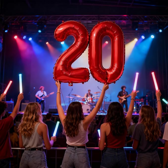 Red Number 20 Balloons 40 Inch Giant Number Red Number 20 Foil Mylar Balloons - Image 6