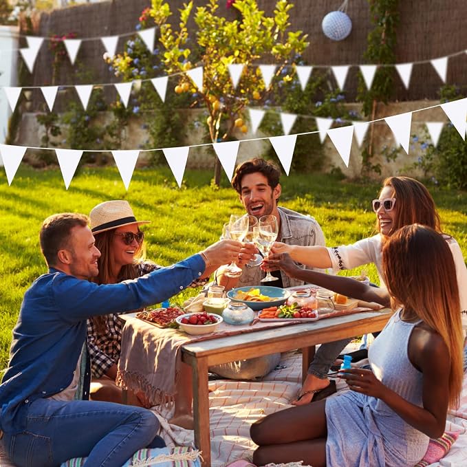 Tatuo 200 Feet Solid Pennant Banners Flags String Triangle Hanging DIY Bunting - Image 5