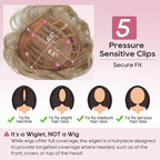 REECHO Hair Topper, Short Wiglet Hair Topper for Women with Thinning Large Coverage Synthetic Top Crown Hairpiece for Women - Dark Blonde