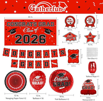 Red Themed 2026 Graduation Decorations Set - Image 2