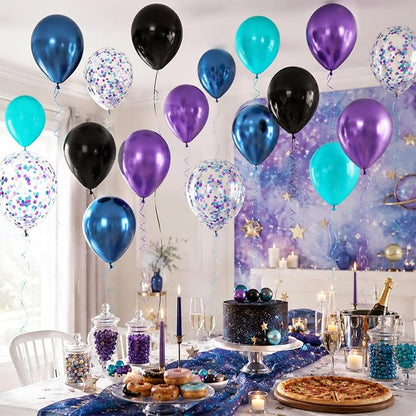Black Teal Purple Balloons - Image 6