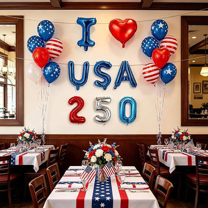 8Pcs 4th of July Decorations, USA 250 Foil Letter Balloons - Image 4