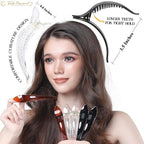 RC ROCHE 6 Pcs Duck Bill Alligator Hair Clips for Women Sectioning Flat Claw Long Thick Hair Inner Teeth Curved Styling Jaw Strong Secure Grip Salon, Medium Black, Brown, Clear