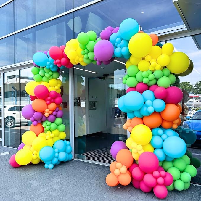 60PC Rainbow Balloons Set, Colorful Balloons, 12 Inch Bright Color Yellow - Image 7