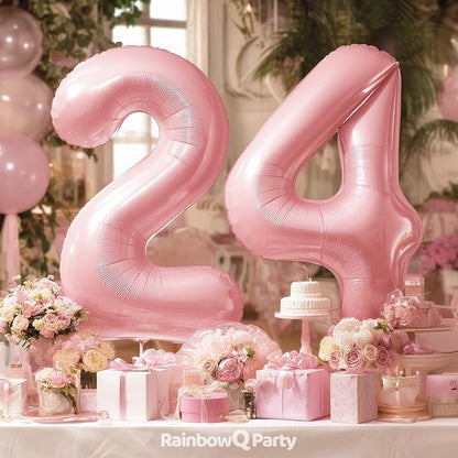 RainbowQ Pink 20 Balloon Number 40 Inch 0-40 Foil Large Balloons | Big Mylar 20 - Image 5