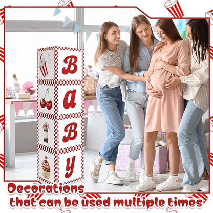 4 Pcs She's Ready to Pop Baby Shower Decorations Balloon Box BABY Pink Balloon - Image 6