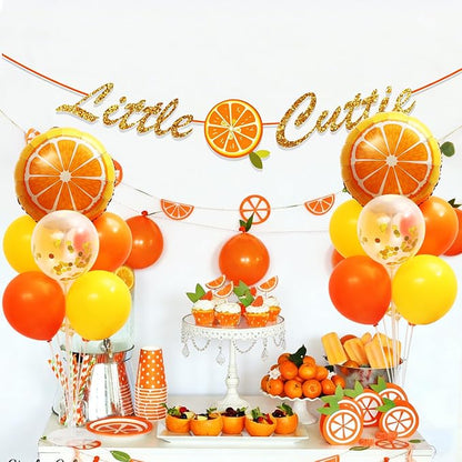 Little Cutie Balloon Stand for Table Centerpiece 2 Sets, 2 Huge Orange Fruit - Image 2