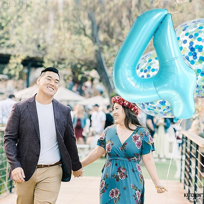 KatchOn Light Blue 4 Balloon Number 40 Inch | 4 Foil Balloon, Light Blue Four - Image 7