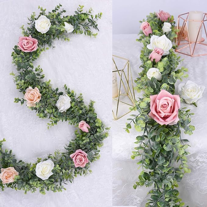 Faux Eucalyptus Garland Plant, 2 Pack Artificial Vines Hanging Eucalyptus - Image 4