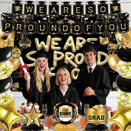 Black Gold We are So Proud of You Decorations, We are So Proud of You Banner - Image 3