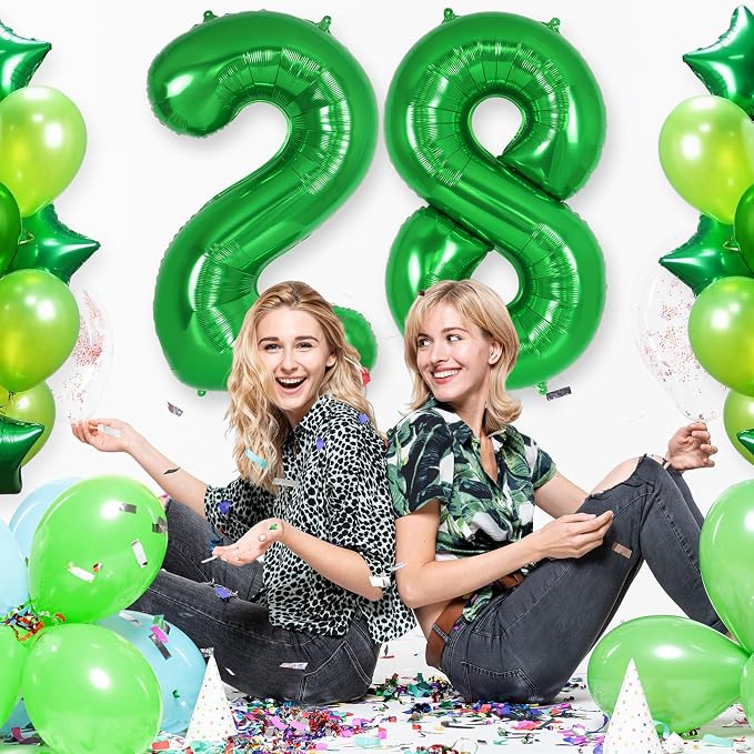 Dark Green Number 8 Balloon 40 Inch, Big Large Foil Helium Number Balloons - Image 5