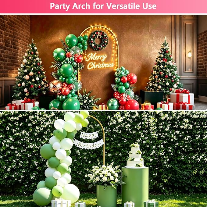 6.6 FT Metal Arch Backdrop Stand, Party Balloon Arch Stand | Dustproof caps - Image 7