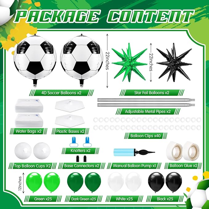 Kasyat 2 Sets Soccer Balloon Column Stand Kit - Image 3
