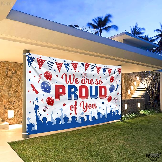 KatchOn We are So Proud of You Banner 72x44 Inch | Congratulations Banner Red - Image 6