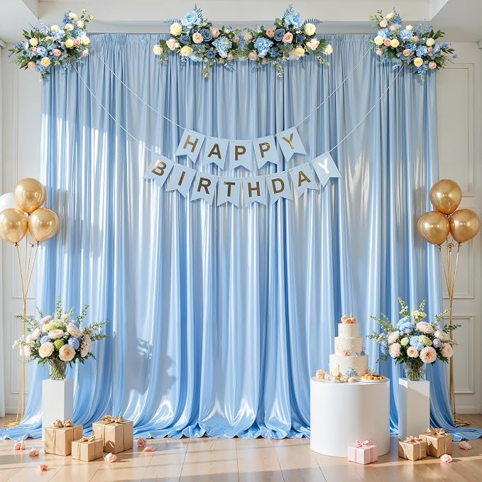 40x10ft Blue Glitter Backdrop Curtain - Image 8